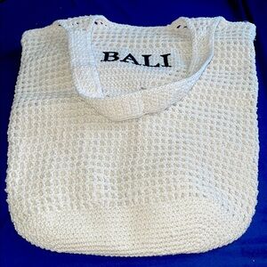 Bali White Woven Tote Bag